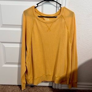 Thin material, long sleeved top, yellow